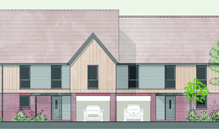 Charing residential homes front elevation plan